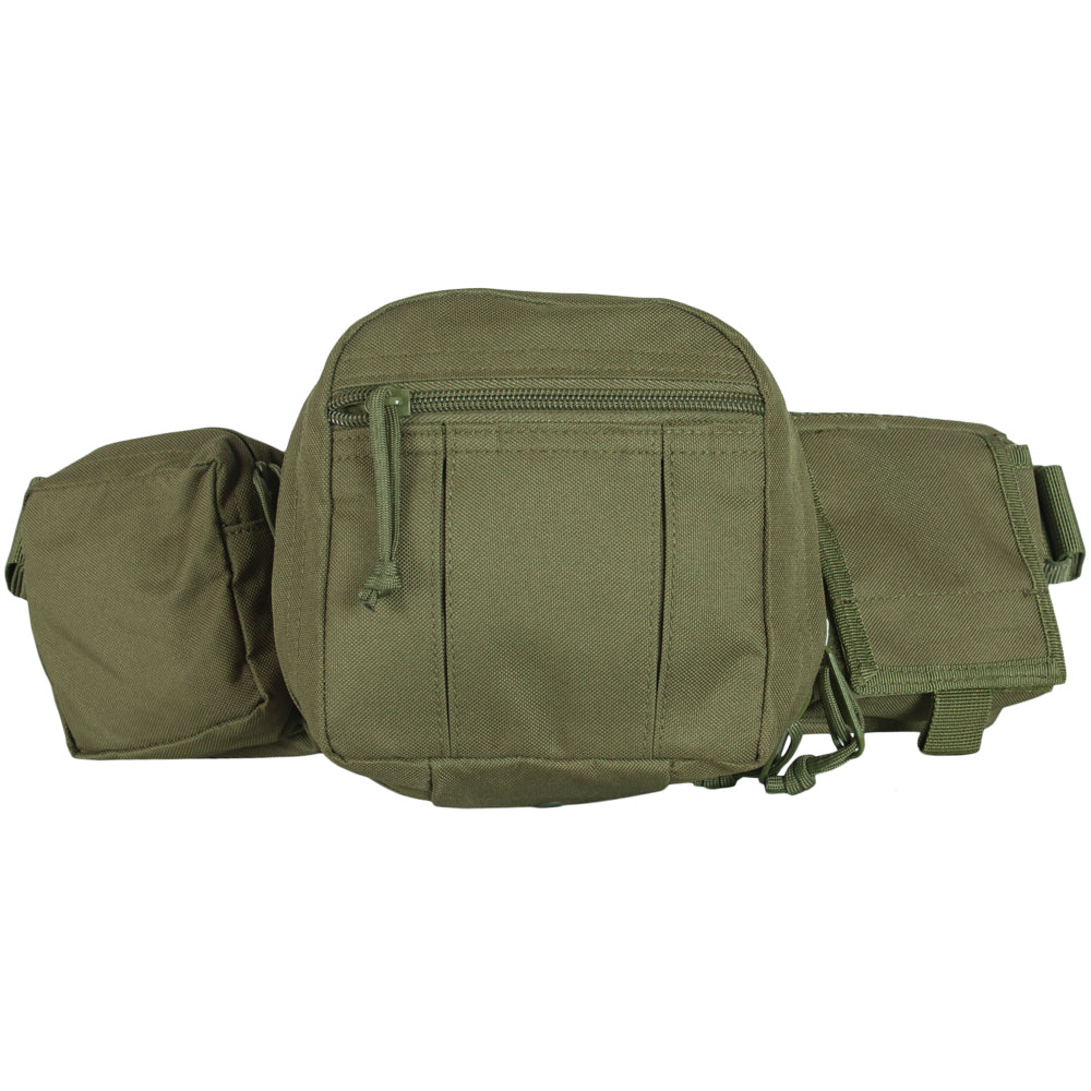 Front view of tactical concealed carry fanny pack