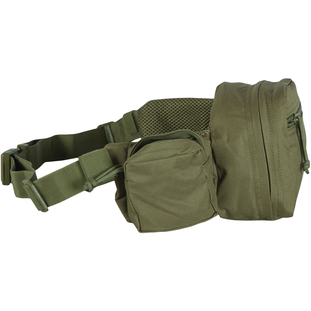 Side pocket open on tactical fanny pack